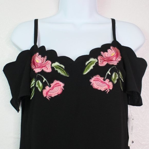 A. Byer Open Shoulder Floral Embellished D… - Picture 3 of 12